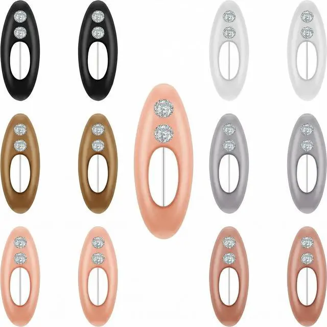 Main image of 12Pcs Rhinestone Hijab Pins for Women - Sparkling Colorful Plastic Scarf Clips, Non-Slip Rustproof Safety Pins for Shawls & Hijabs