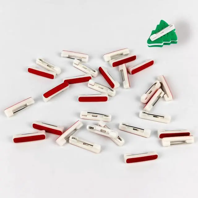 Alt view image 4 of 7 - 30 Pcs White Safety Pins, Badge Pins with Sticky Strips for Name Tag ID Card Badge and DIY Crafts (0.86 Inch)