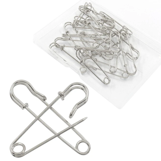 Alt view image 5 of 5 - 2 Inch Safety Pins 20 Pcs, Thick Metal for Clothing Craft, Silver | Thick Metal Wire For Firm Hold, Lock Clasp Prevents Opening, Sharp Points For Thick Fabric, Good For Mending And DIY