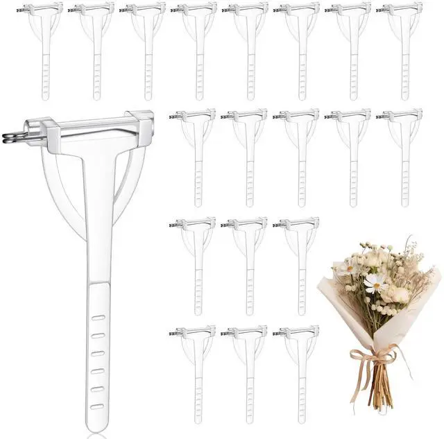 Main image of 20 Pack Boutonnieres Safety Pins, DIY Corsage Safety Pins Plastic Triangle Corsage Pin T-Shaped Corsages Pin DIY Flower Brooch Boutonniere Supplies, T Shape Safetys Clips Holder for Wedding, White