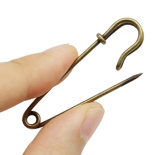 Alt view image 5 of 5 - 30 Pack 2 Inch/50MM Heavy Duty Safety Pins, Bronze | Steel, Large Brooches, Sharp Tip, For Crafts/Blankets
