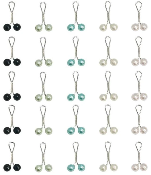 Main image of 25 Pcs Hijab Pins,Multicolor Headscarf Pearl Pins Safety Scarf Clips for Women, Shawl, Sweater & Wedding Dress Accessories
