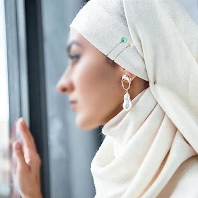 Alt view image 5 of 5 - 25 Pcs Hijab Pins,Multicolor Headscarf Pearl Pins Safety Scarf Clips for Women, Shawl, Sweater & Wedding Dress Accessories
