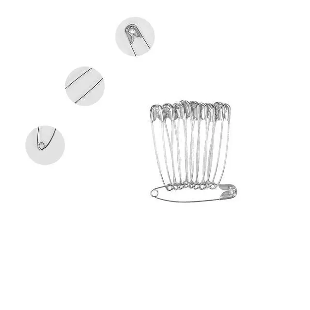 Alt view image 3 of 5 - 200 Pcs Silver Safety Pins, 2.16Inch/55mm Versatile Clothing Tag Pins for DIY Sewing,Repair/Crafting & Fashion Accessories Making