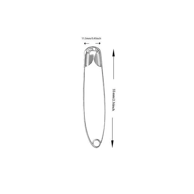 Alt view image 2 of 5 - 200 Pcs Silver Safety Pins, 2.16Inch/55mm Versatile Clothing Tag Pins for DIY Sewing,Repair/Crafting & Fashion Accessories Making