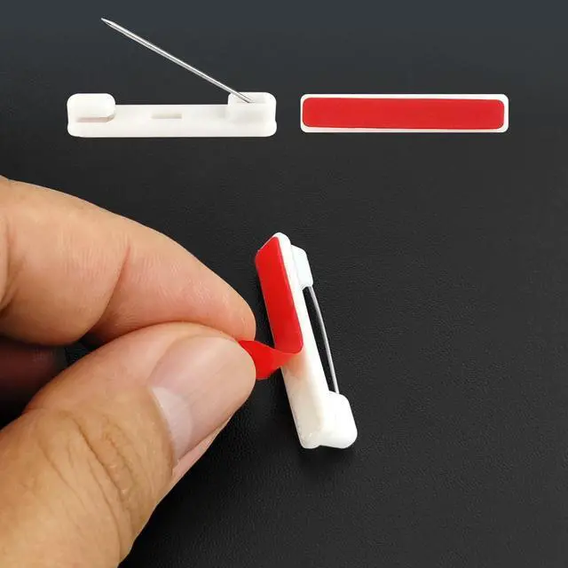 Alt view image 5 of 7 - 30 Pcs Safety Pins with Sticky Strips, 1.46 Inch Safety Badge Pins for Name Tags, ID Cards, and DIY Crafts