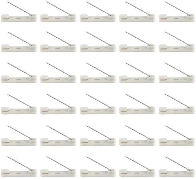 Main image of 30 Pcs Safety Pins with Sticky Strips, 1.46 Inch Safety Badge Pins for Name Tags, ID Cards, and DIY Crafts