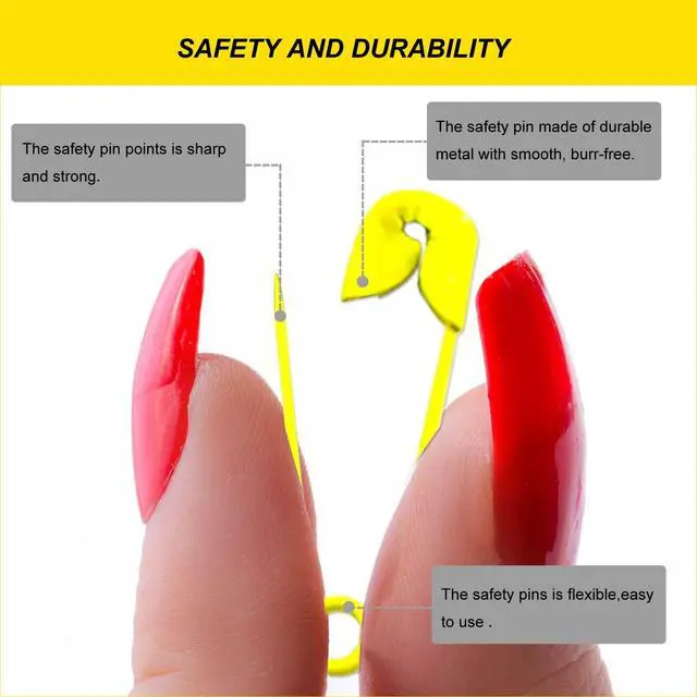Alt view image 3 of 7 - Yellow Safety Pins,Small Safety Pins for Clothes,19mm Metal Mini Saftey Pin for Tag Art Crafting Sewing Jewelry Making (120Pcs/Box)