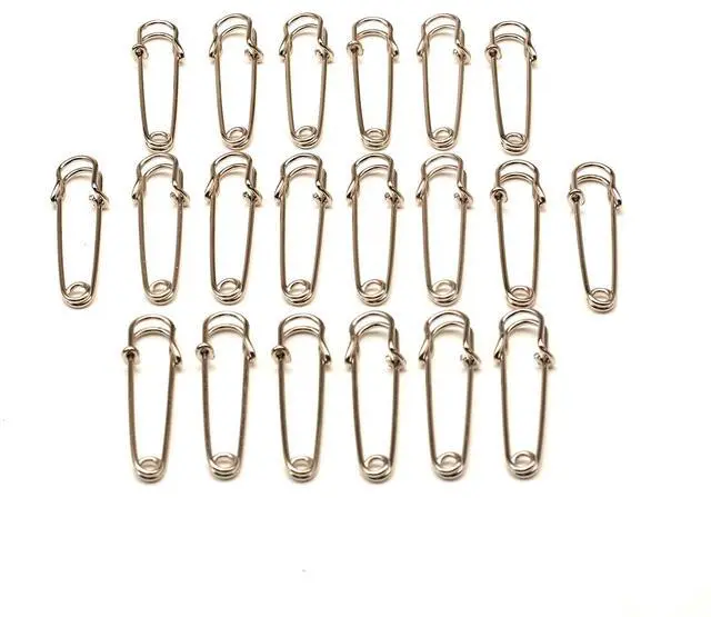 Main image of Large Safety Pins Heavy Duty 20pcs Silver for Blankets Crafts Kilts Skirts Extra Large Safety Pin