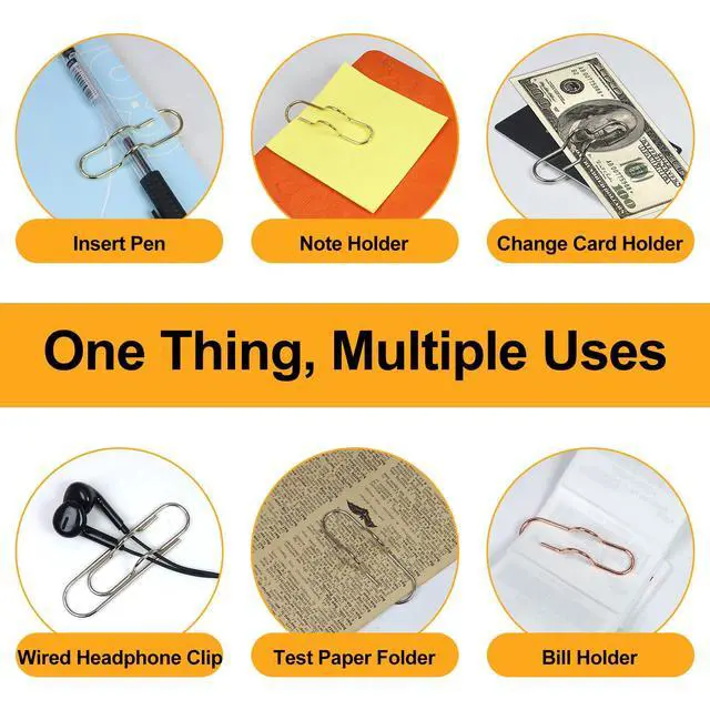 Alt view image 4 of 7 - 12 Pcs Metal Pen Clips Portable Pen Holder Clip | for Notebook Papers Journal Planner Paperclip Bookmark Stationery Tool Office Supplies (Gold/Silver/Rose Gold)