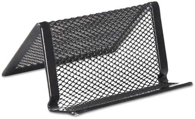 Main image of Universal Mesh Metal Business Card Holder, Holds 50 2.25 X 4 Cards, 3.78 X 3.38 X 2.13, Black