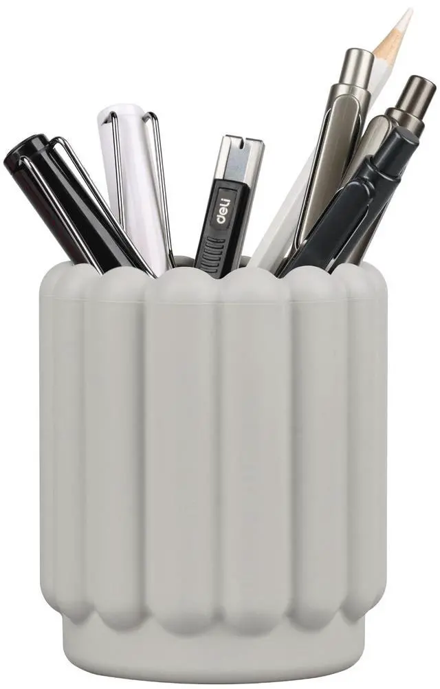 Main image of Silicone Pen Holder, Pencil Holder Cute Pens Cup for Desk for Kids Office Decor Desk Accessories Pen Pot Desk Organizer (Light Gray)