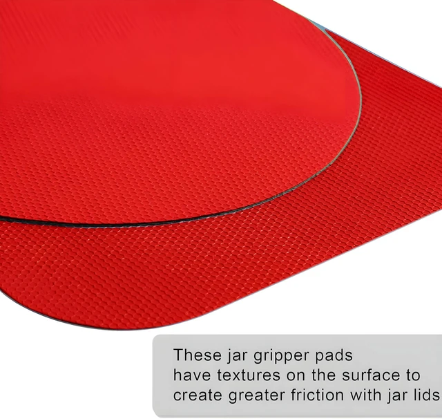 Alt view image 2 of 7 - 4PCS Jar Opener Set Multi-Function Silicone Bottle & Lid Gripper Pads, 2 Round + 2 Square Rubber Coasters Non-Slip Kitchen Gadgets (Red)