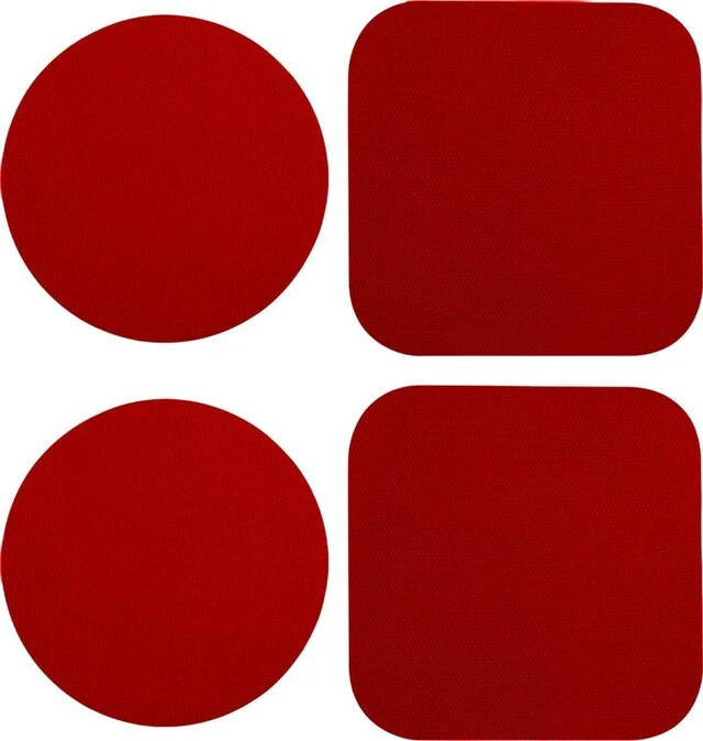 Alt view image 7 of 7 - 4PCS Jar Opener Set Multi-Function Silicone Bottle & Lid Gripper Pads, 2 Round + 2 Square Rubber Coasters Non-Slip Kitchen Gadgets (Red)