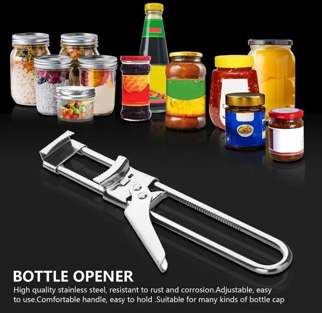 Alt view image 6 of 6 - Jar & Bottle Opener, Adjustable Multifunctional Stainless Steel Can Opener Jar Lid Gripper, Manual,Kitchen Accessories