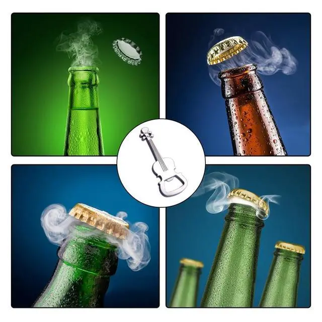 Alt view image 3 of 7 - Guitar Bottle Opener Metal Beer Bottle Opener Music Lover for Wedding Party Favor Christmas Birthday Guitar Shaped Gift Souvenirs