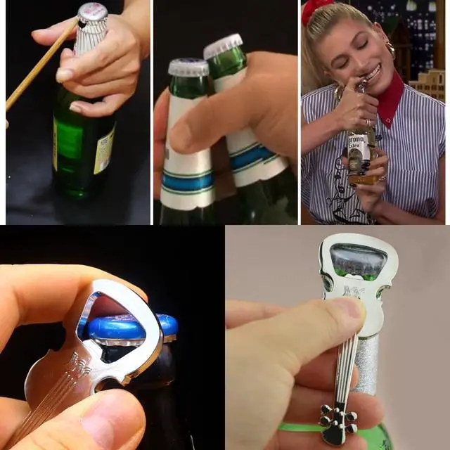 Alt view image 4 of 7 - Guitar Bottle Opener Metal Beer Bottle Opener Music Lover for Wedding Party Favor Christmas Birthday Guitar Shaped Gift Souvenirs