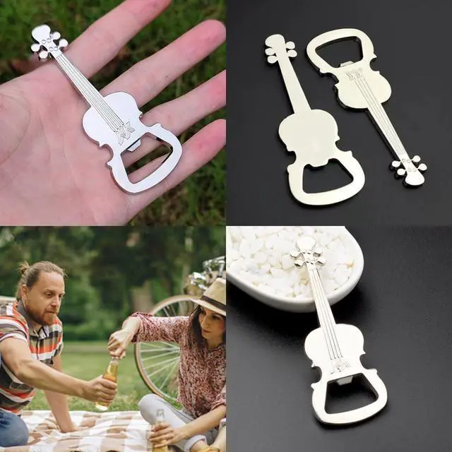 Alt view image 6 of 7 - Guitar Bottle Opener Metal Beer Bottle Opener Music Lover for Wedding Party Favor Christmas Birthday Guitar Shaped Gift Souvenirs