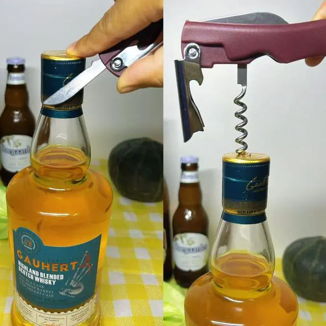 Alt view image 3 of 7 - Bottle Opener,Professional Wine Opener, Beer Bottle Opener,Dual Functionality,Ergonomic Grip Handle, Electroplating Process,Wine Corkscrew,Suitablefor Kitchen Restauant and Bar(Blown)