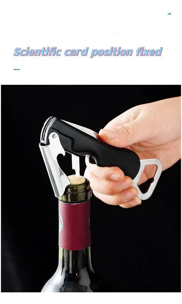 Alt view image 7 of 7 - Bottle Opener,Professional Wine Opener, Beer Bottle Opener,Dual Functionality,Ergonomic Grip Handle, Electroplating Process,Wine Corkscrew,Suitablefor Kitchen Restauant and Bar(Blown)