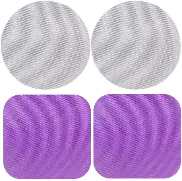 Main image of 4pcs Rubber Jar Opener Gripper Pads, Purple and Grey | Anti-Slip, Multi-Purpose, Kitchen Coasters, Bottle Lid Openers