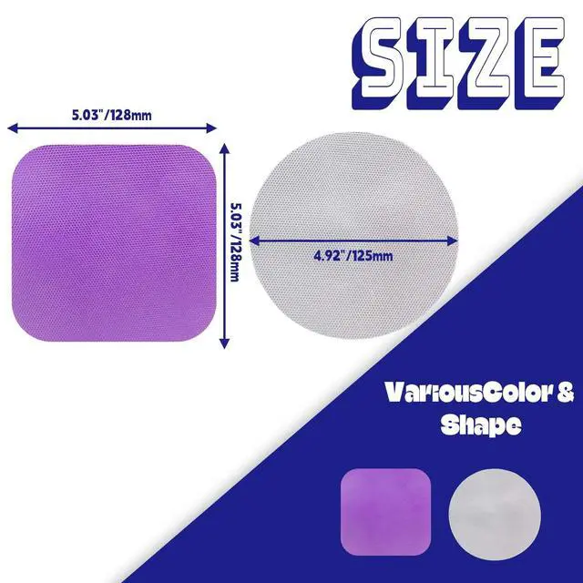 Alt view image 5 of 7 - 4pcs Rubber Jar Opener Gripper Pads, Purple and Grey | Anti-Slip, Multi-Purpose, Kitchen Coasters, Bottle Lid Openers