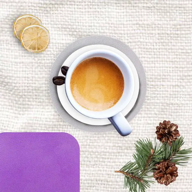 Alt view image 6 of 7 - 4pcs Rubber Jar Opener Gripper Pads, Purple and Grey | Anti-Slip, Multi-Purpose, Kitchen Coasters, Bottle Lid Openers