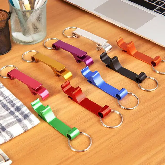 Alt view image 7 of 7 - 9 PCS Aluminum Beer Bottle Openers, Colorful Keychain Bottle Openers | Beer Opener,Portable Bottle Opener,Keychain Opener,Colorful Aluminum Bottle Openers Keychains,for Beer,Cans,Soda,9 Colors