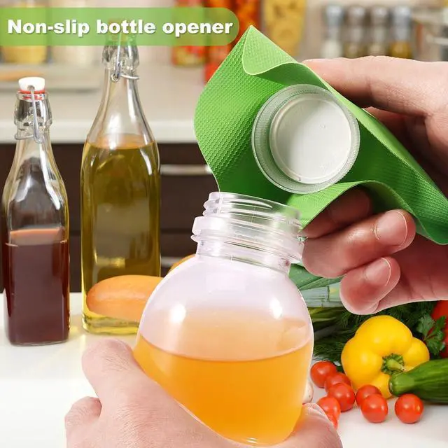 Alt view image 3 of 7 - 4 Pack Jar Opener, Silicone Bottle Opener Gripper Pad Top Rated for Seniors | Rubber Jar Opener Tool for Weak Hands and Arthritis, Green & Blue