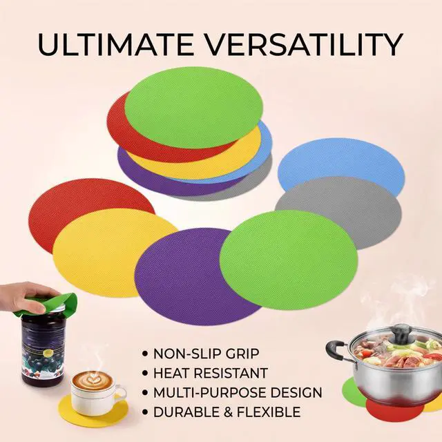 Alt view image 5 of 7 - Jar Opener Gripper Pad - 6 PCS Jar Grippers with Non Slip Grip | Rubber Bottle Opener for Seniors, Arthritis, Weak Hands, Multi-Function Gripper Pad for Tight Lids & Caps, 6 Colors