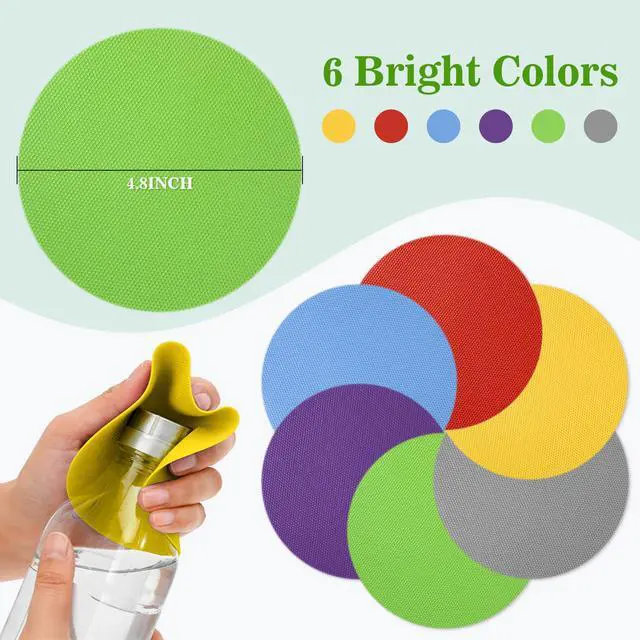 Alt view image 7 of 7 - Jar Opener Gripper Pad - 6 PCS Jar Grippers with Non Slip Grip | Rubber Bottle Opener for Seniors, Arthritis, Weak Hands, Multi-Function Gripper Pad for Tight Lids & Caps, 6 Colors