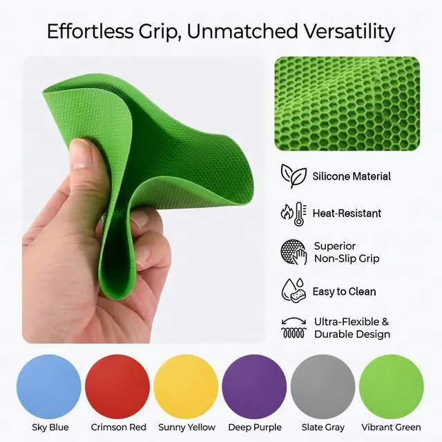 Alt view image 6 of 7 - Jar Opener Gripper Pad - 6 PCS Jar Grippers with Non Slip Grip | Rubber Bottle Opener for Seniors, Arthritis, Weak Hands, Multi-Function Gripper Pad for Tight Lids & Caps, 6 Colors