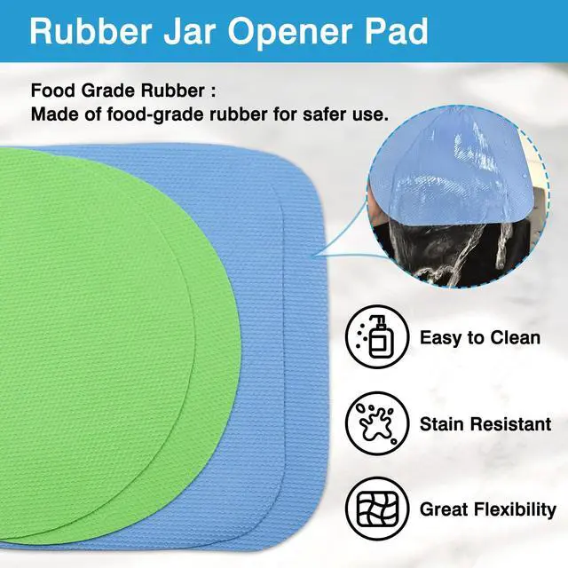 Alt view image 2 of 7 - 4PCS Multi-Function Rubber Jar Opener Silicone Bottle Lid Grippers for Seniors, Arthritis & Weak Hands Kitchen Coasters Included