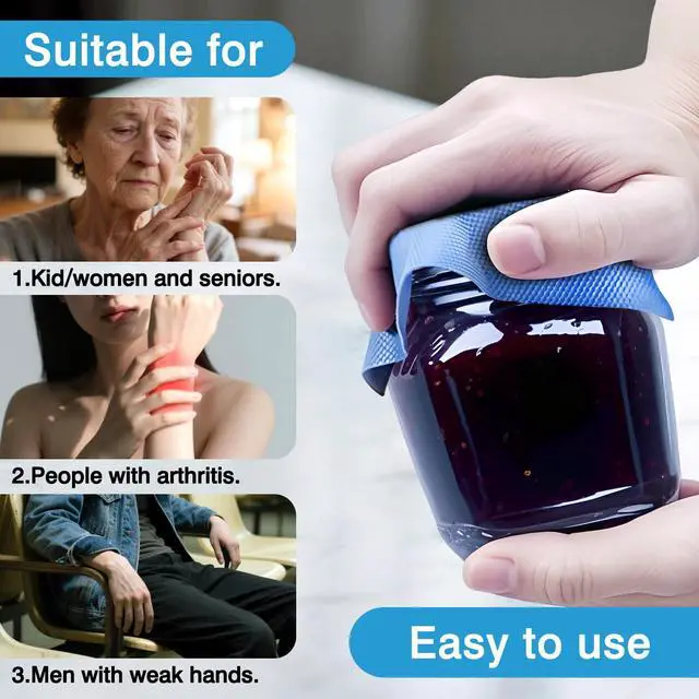 Alt view image 3 of 7 - 4PCS Multi-Function Rubber Jar Opener Silicone Bottle Lid Grippers for Seniors, Arthritis & Weak Hands Kitchen Coasters Included
