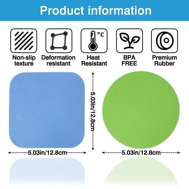 Alt view image 4 of 7 - 4PCS Multi-Function Rubber Jar Opener Silicone Bottle Lid Grippers for Seniors, Arthritis & Weak Hands Kitchen Coasters Included