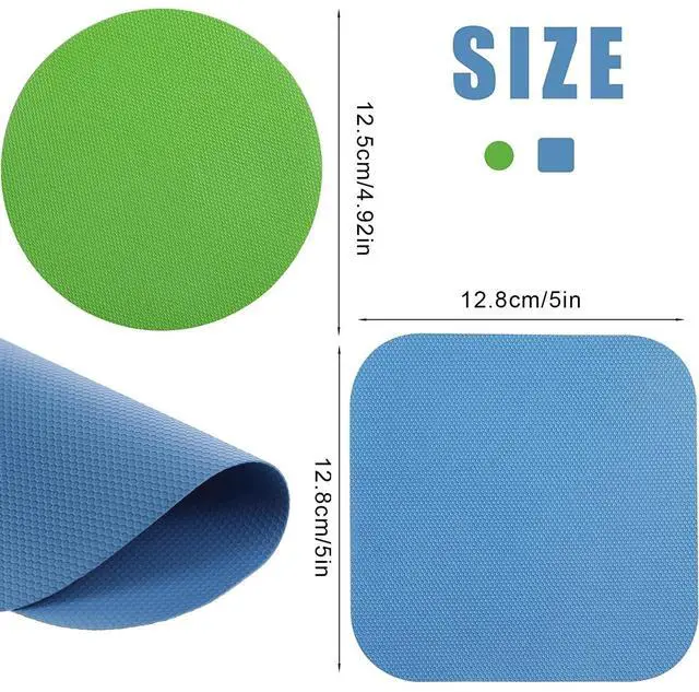 Alt view image 2 of 7 - 4 Pack Jar Opener, Silicone Bottle Opener Gripper Pad Top Rated for Seniors | Rubber Jar Opener Tool for Weak Hands and Arthritis, Green & Blue