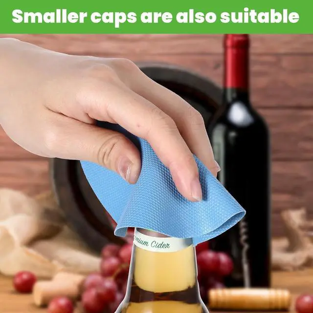 Alt view image 6 of 7 - 4 Pack Jar Opener, Silicone Bottle Opener Gripper Pad Top Rated for Seniors | Rubber Jar Opener Tool for Weak Hands and Arthritis, Green & Blue