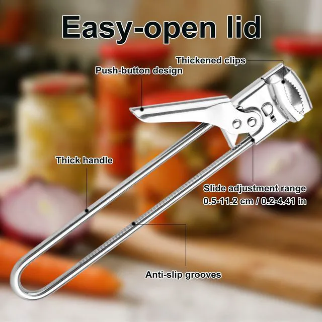 Alt view image 5 of 7 - 3pcs Adjustable Stainless Steel Jar Openers, Multifunctional Metal Manual Glass Can Bottle Tin Opener Jar Lid Gripper for Seniors & Weak Hands Kitchen Gadgets Accessories