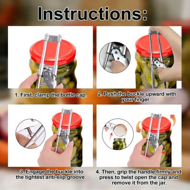 Alt view image 3 of 7 - 3pcs Adjustable Stainless Steel Jar Openers, Multifunctional Metal Manual Glass Can Bottle Tin Opener Jar Lid Gripper for Seniors & Weak Hands Kitchen Gadgets Accessories