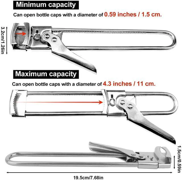 Alt view image 2 of 7 - 3pcs Adjustable Stainless Steel Jar Openers, Multifunctional Metal Manual Glass Can Bottle Tin Opener Jar Lid Gripper for Seniors & Weak Hands Kitchen Gadgets Accessories