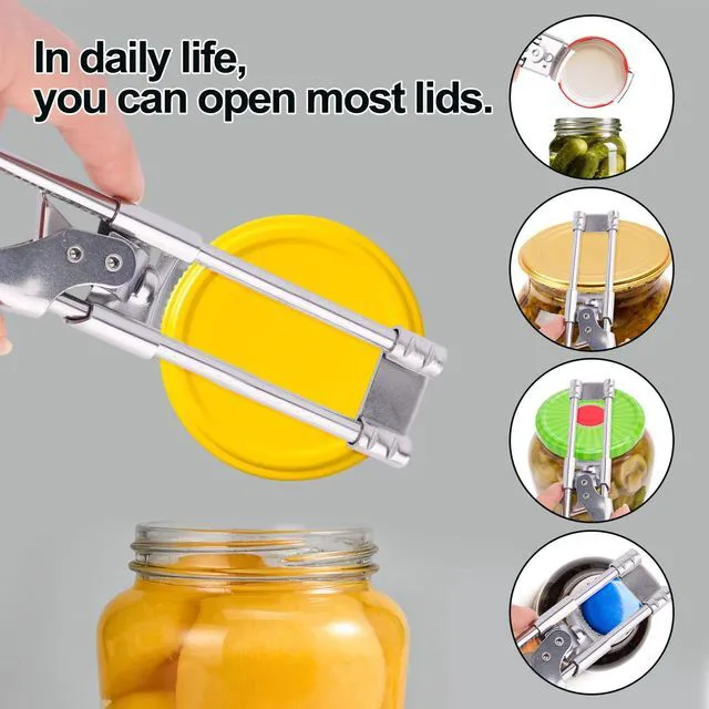 Alt view image 6 of 7 - 3pcs Adjustable Stainless Steel Jar Openers, Multifunctional Metal Manual Glass Can Bottle Tin Opener Jar Lid Gripper for Seniors & Weak Hands Kitchen Gadgets Accessories