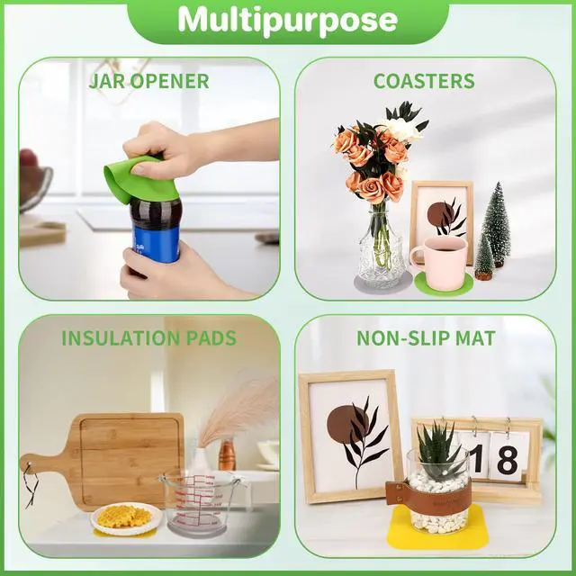 Alt view image 5 of 7 - 6 Pcs Jar Opener, Rubber Jar Grippers Multi-function Silicone Jar Gripper Pads Bottle Lid Opener Jar Openers for Seniors with Arthritis Weak Hands (6 Colors)