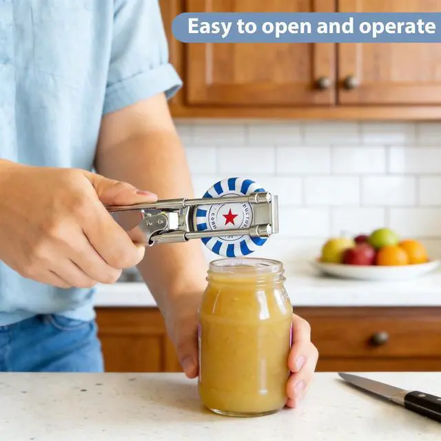 Alt view image 4 of 7 - Adjustable Stainless Steel Jar Opener for Seniors & Weak Hands, Bottle Lid Opener Tool with Non-Slip Grip, Easy Manual Canning Jar Cap Cracker Openers for Jars, Tops, Cans. (1)