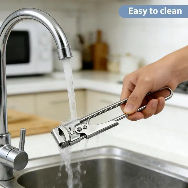 Alt view image 5 of 7 - Adjustable Stainless Steel Jar Opener for Seniors & Weak Hands, Bottle Lid Opener Tool with Non-Slip Grip, Easy Manual Canning Jar Cap Cracker Openers for Jars, Tops, Cans. (1)