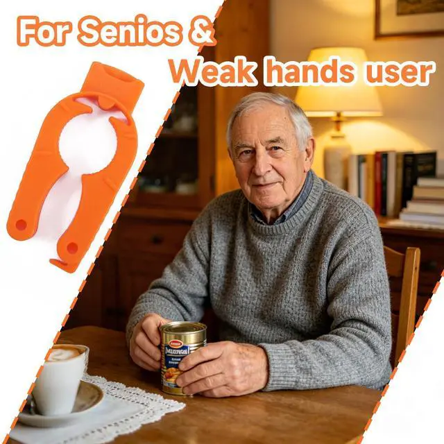 Alt view image 4 of 6 - Water Bottle Opener, Bottle Openers for Seniors, 3-in-1, 3-Pack Orange | Bottle Cap Opener, Plastic Bottle Opener, Magnetic, Ergonomic Grip, Lightweight, for Arthritis & Weak Hands, 3-Pack Orange