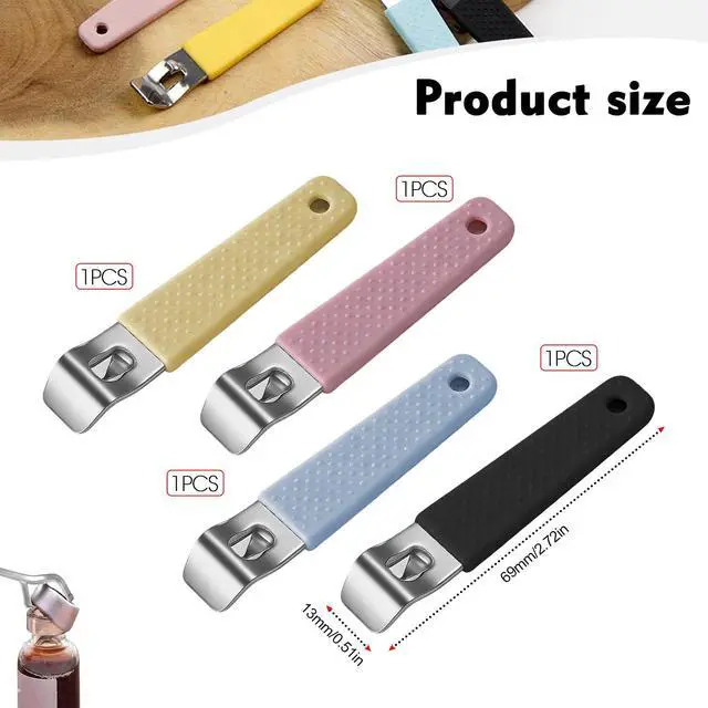 Alt view image 2 of 6 - 4 Pcs Vial Opener,Versatile Stainless Steel Oral Liquid Decappers, | With A Non-Slip Silicone Protective Cover,For Opening Oral Liquid Bottle Caps,