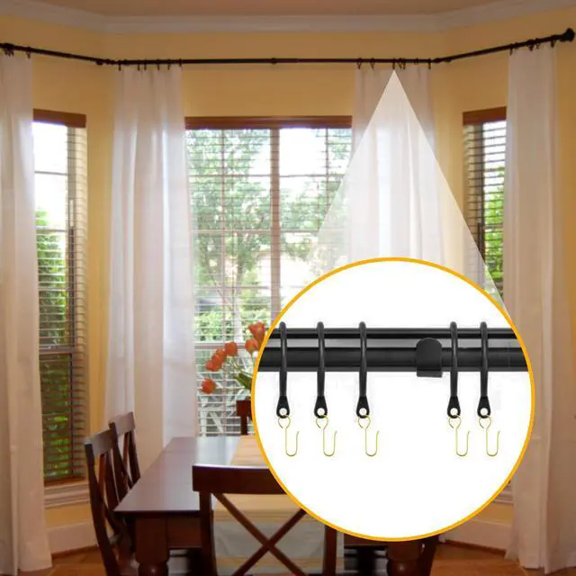 Alt view image 4 of 7 - 60pcs Metal Curtain Track Hooks S-Shaped Shower Curtain Hooks Gold | Small Ceiling Curtain Track Hooks, Drape Curtain Wire Hooks for Bathroom Shower Ceiling Curtain Drape Track