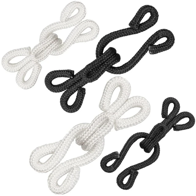 Main image of 40 Set Extra-large Covered Sewing Hook and Eye Latch for Clothing, Large Hooks and Eyes Clasps for Sewing DIY Craft, Jackets, Fur Coat, Halloween Christmas Festival Costume, 2 Sizes, Black and White