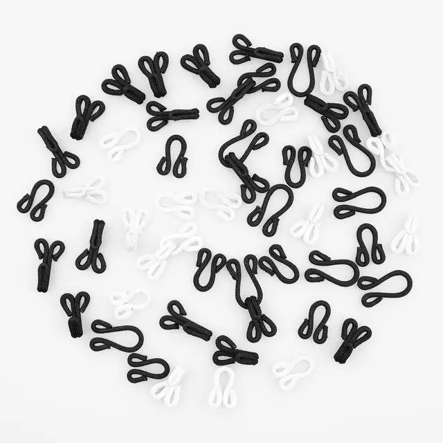Alt view image 5 of 5 - 40 Set Extra-large Covered Sewing Hook and Eye Latch for Clothing, Large Hooks and Eyes Clasps for Sewing DIY Craft, Jackets, Fur Coat, Halloween Christmas Festival Costume, 2 Sizes, Black and White