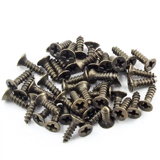 Alt view image 5 of 7 - 10Pcs Swing Arm Right Latch Hook Hasp, Bronze | Wooden Jewelry Box Decorative Horn Lock, For Jewelry Storage Box